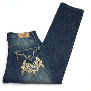 Vintage Dodeca Men's Jeans Straight Leg Embroidered Pockets Stretch 31 x 30
